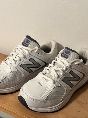 New Balance White and Gray Men's Athletic Sneakers